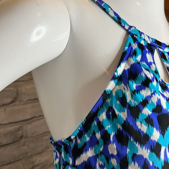 Caribbean Joe bright white purple Aqua black swim top padded bra nylon - Picture 3 of 9